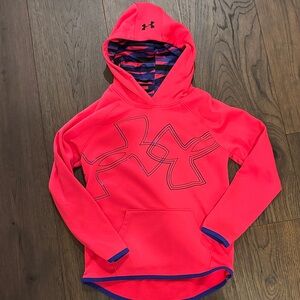 Girls Under Armour Coldgear Neon Pink Hoodie